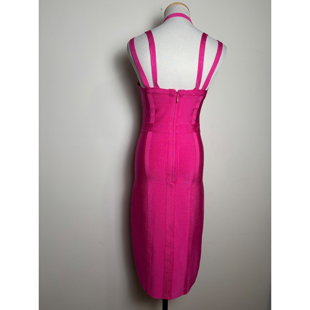 Bebe Strappy Bandage Dress M Structured Body Con Party Going Out - Picture 2 of 7